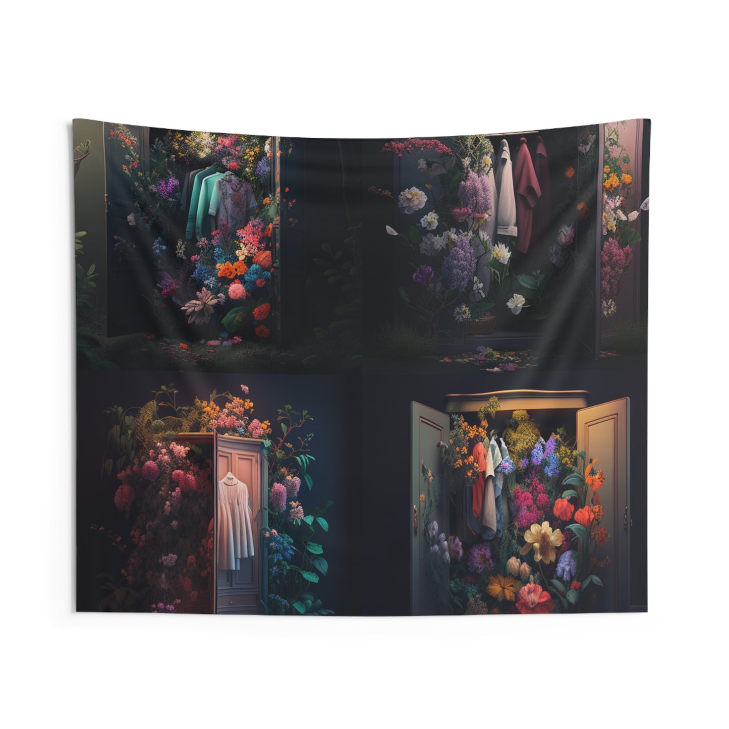 Indoor Wall Tapestries A Wardrobe Surrounded by Flowers 5