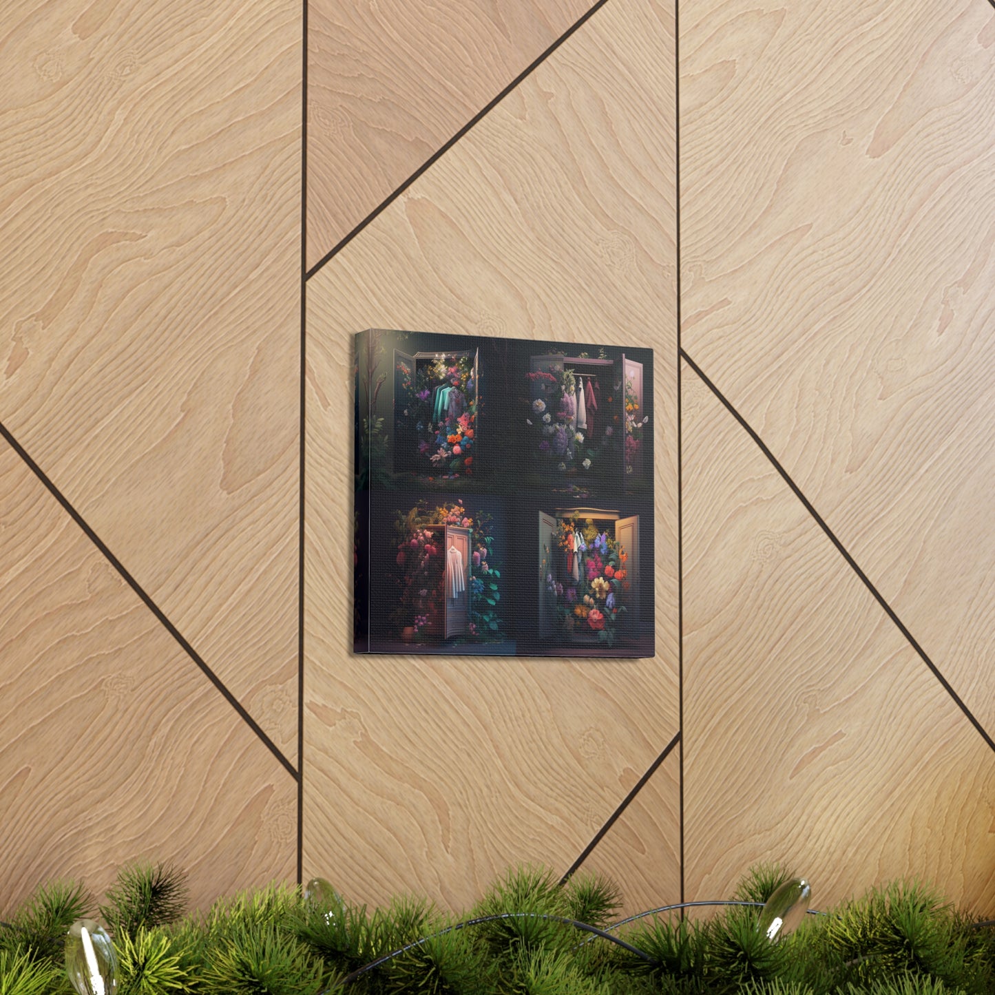 Canvas Gallery Wraps A Wardrobe Surrounded by Flowers 5