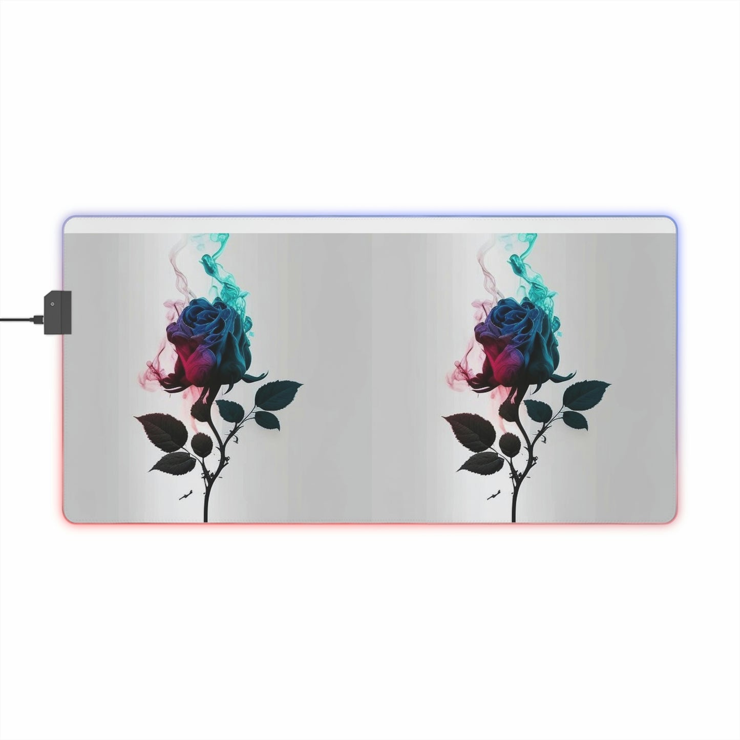 LED Gaming Mouse Pad Blue Pink Rose 1