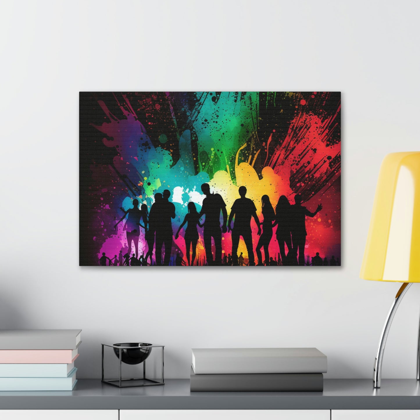 Canvas Gallery Wraps Silhouettes Color Party 1