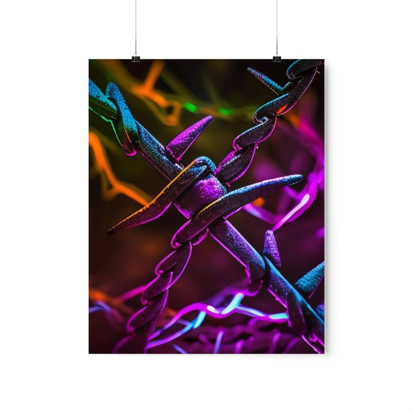 Premium Matte Vertical Posters Macro Neon Barb 4