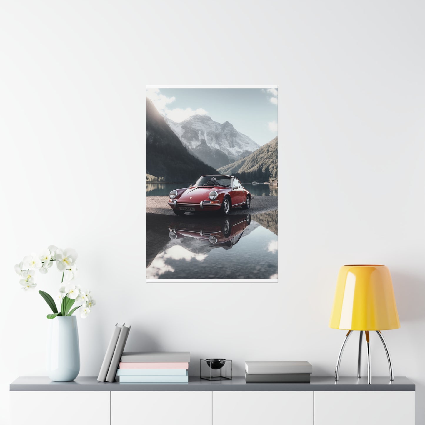 Premium Matte Vertical Posters Porsche Lake 4