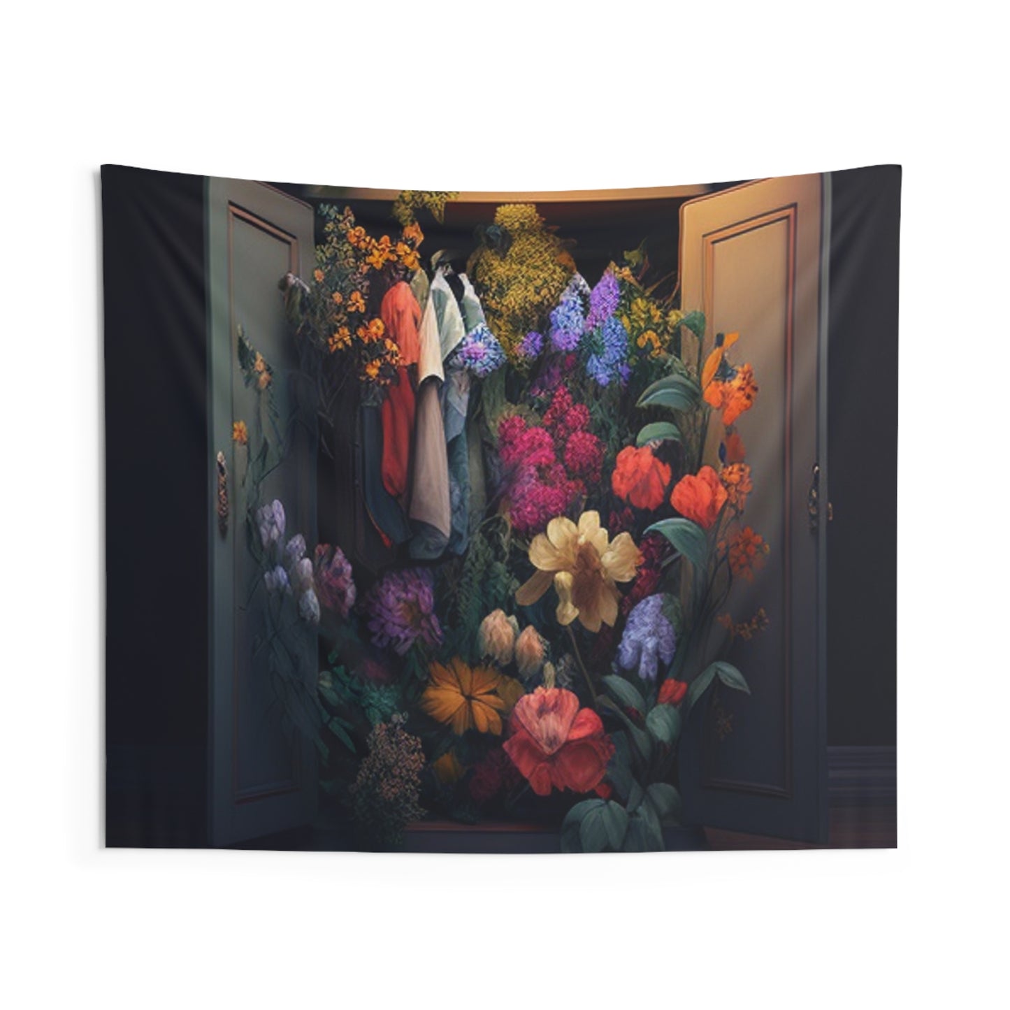 Indoor Wall Tapestries A Wardrobe Surrounded by Flowers 4