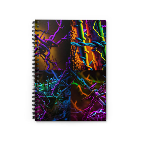Spiral Notebook - Ruled Line Macro Neon Barb