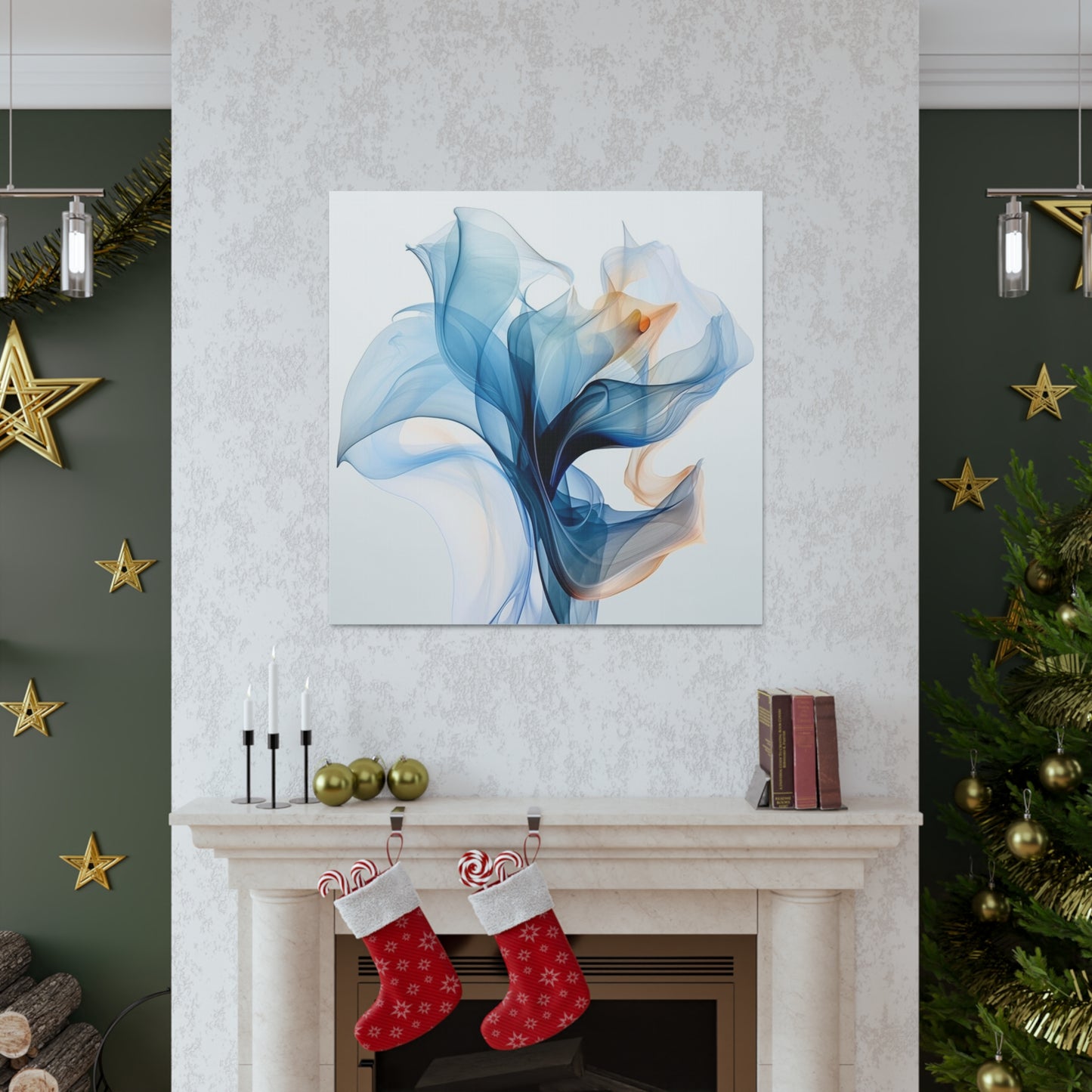 Canvas Gallery Wraps Blue Tluip Abstract 3