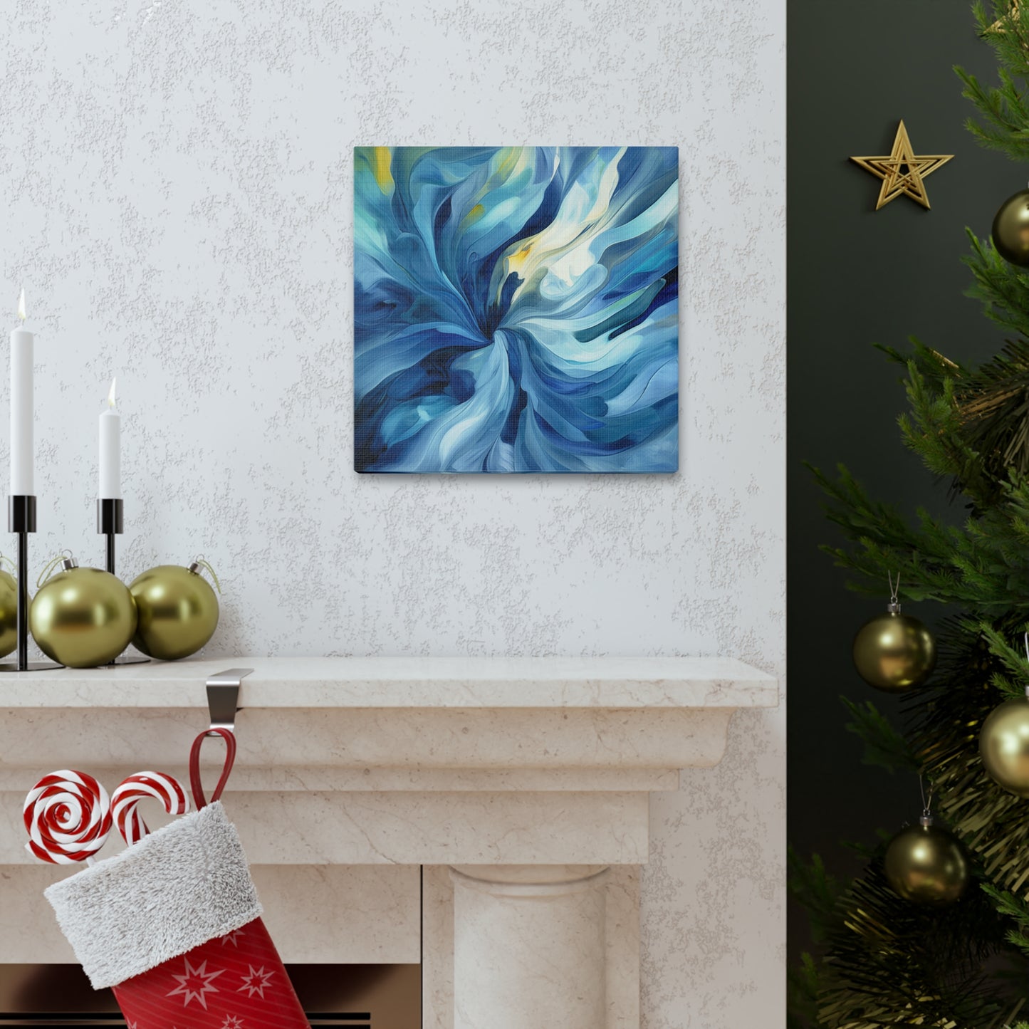 Canvas Gallery Wraps Blue Tluip Abstract 4