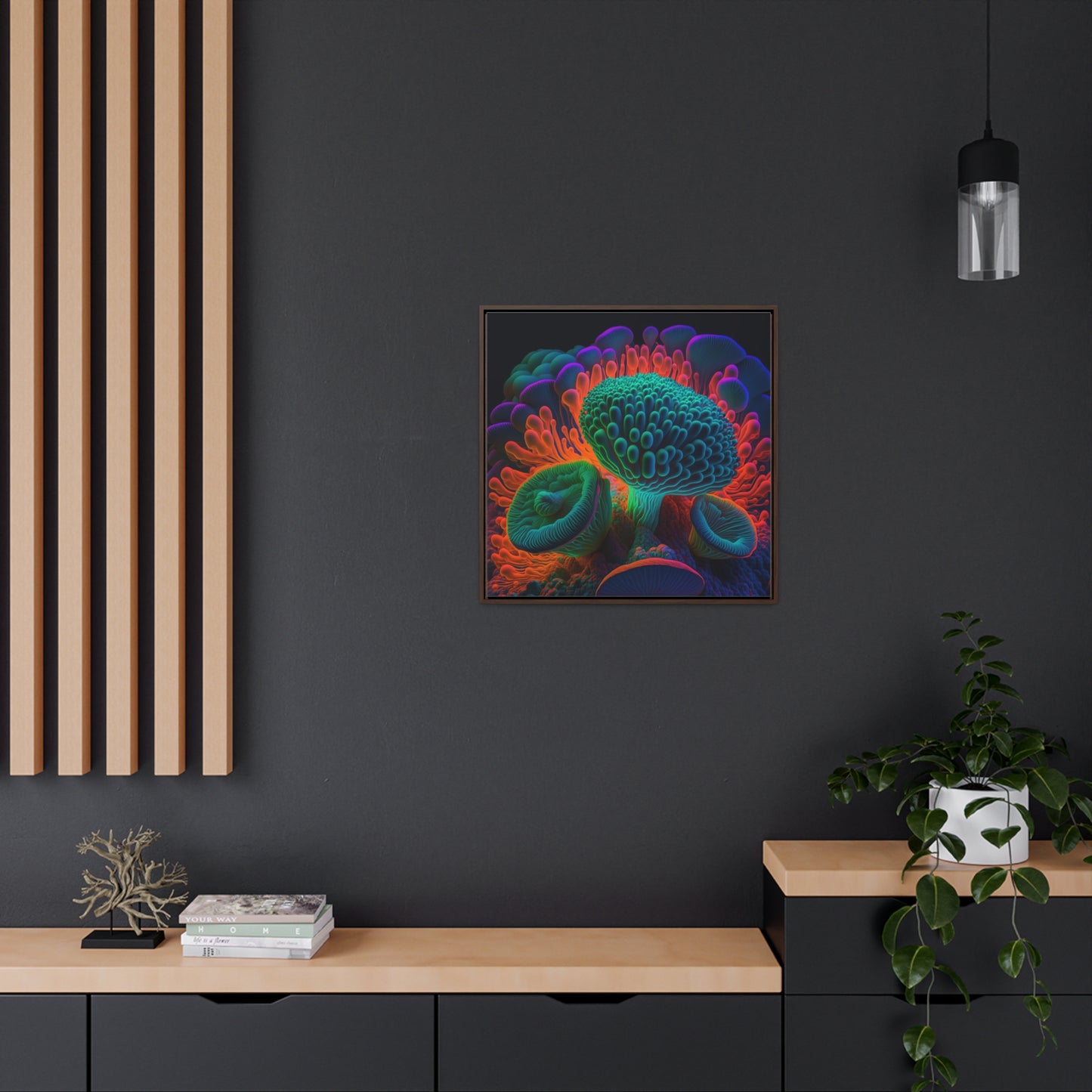 Gallery Canvas Wraps, Square Frame Macro Reef Florescent 3