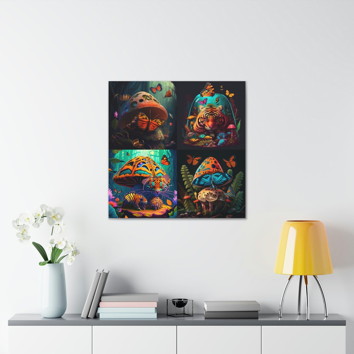 Abstract colorful butterfly tiger mushroom