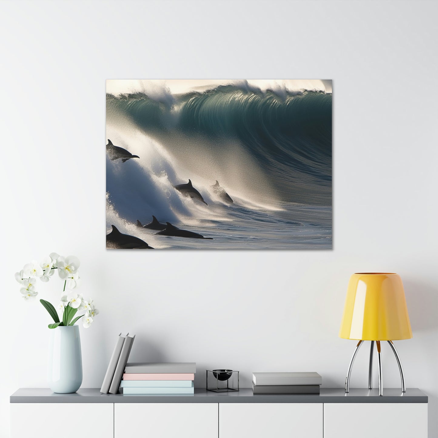 Canvas Gallery Wraps Dolphin Wave 2