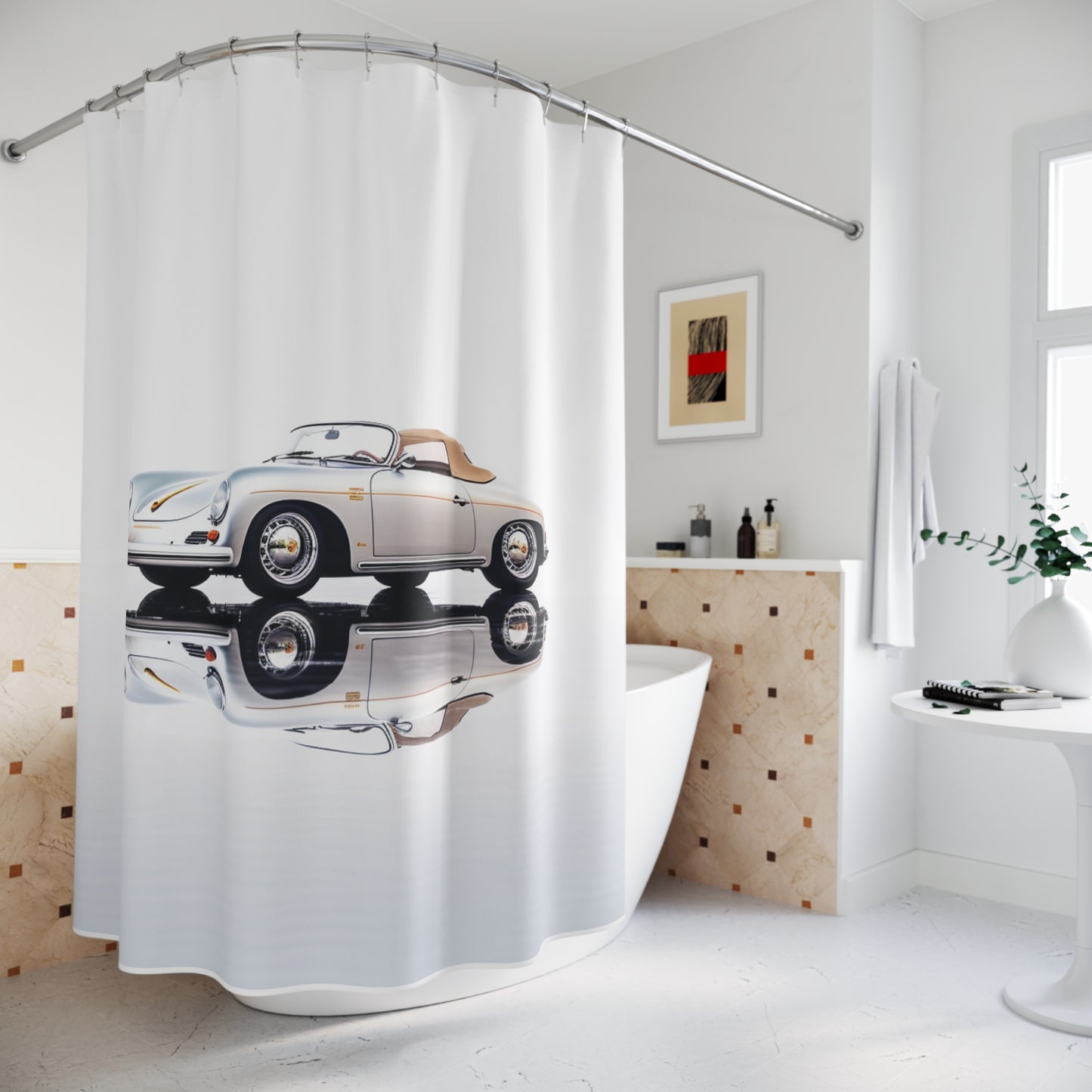 Polyester Shower Curtain 911 Speedster on water 2