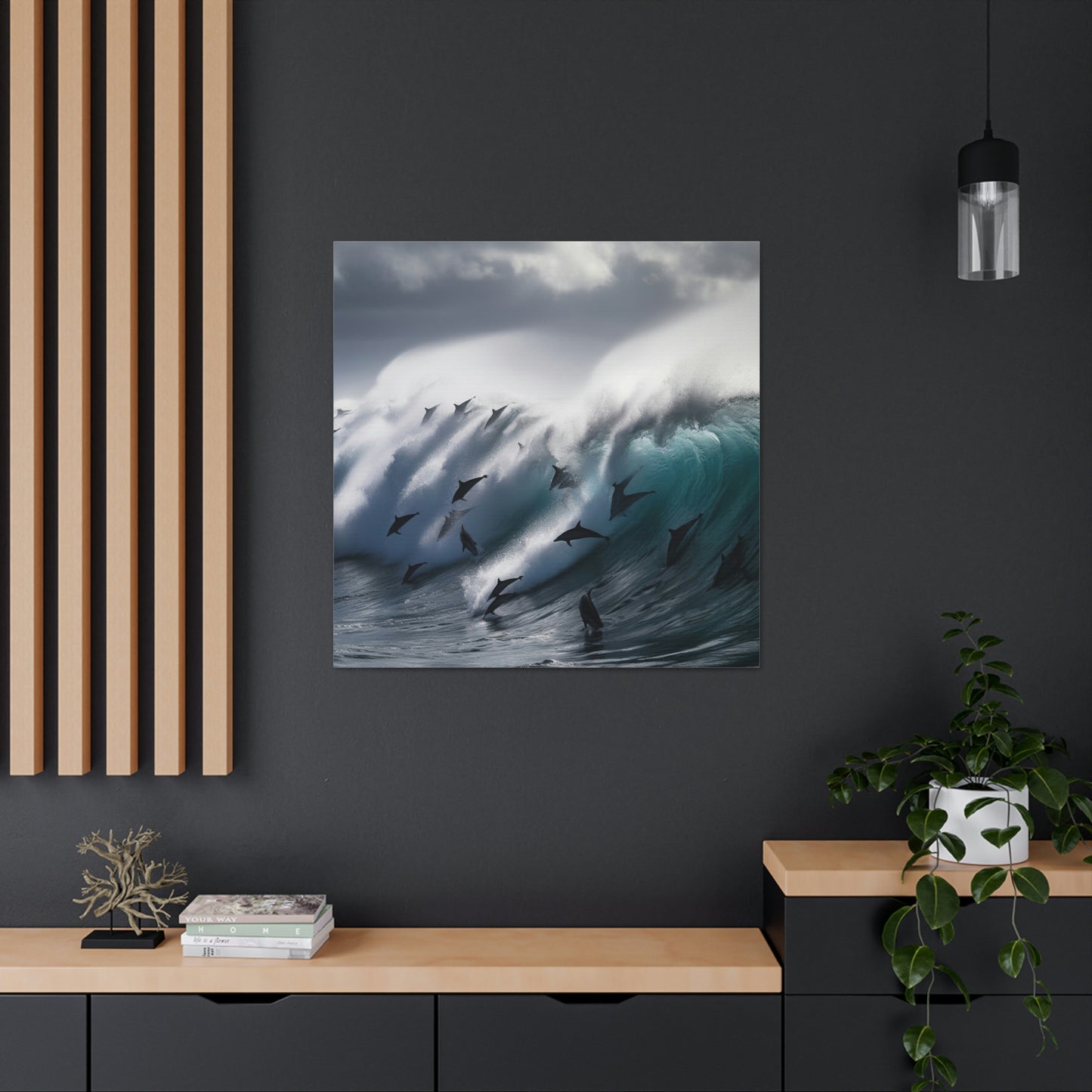 Canvas Gallery Wraps Dolphin Wave 1