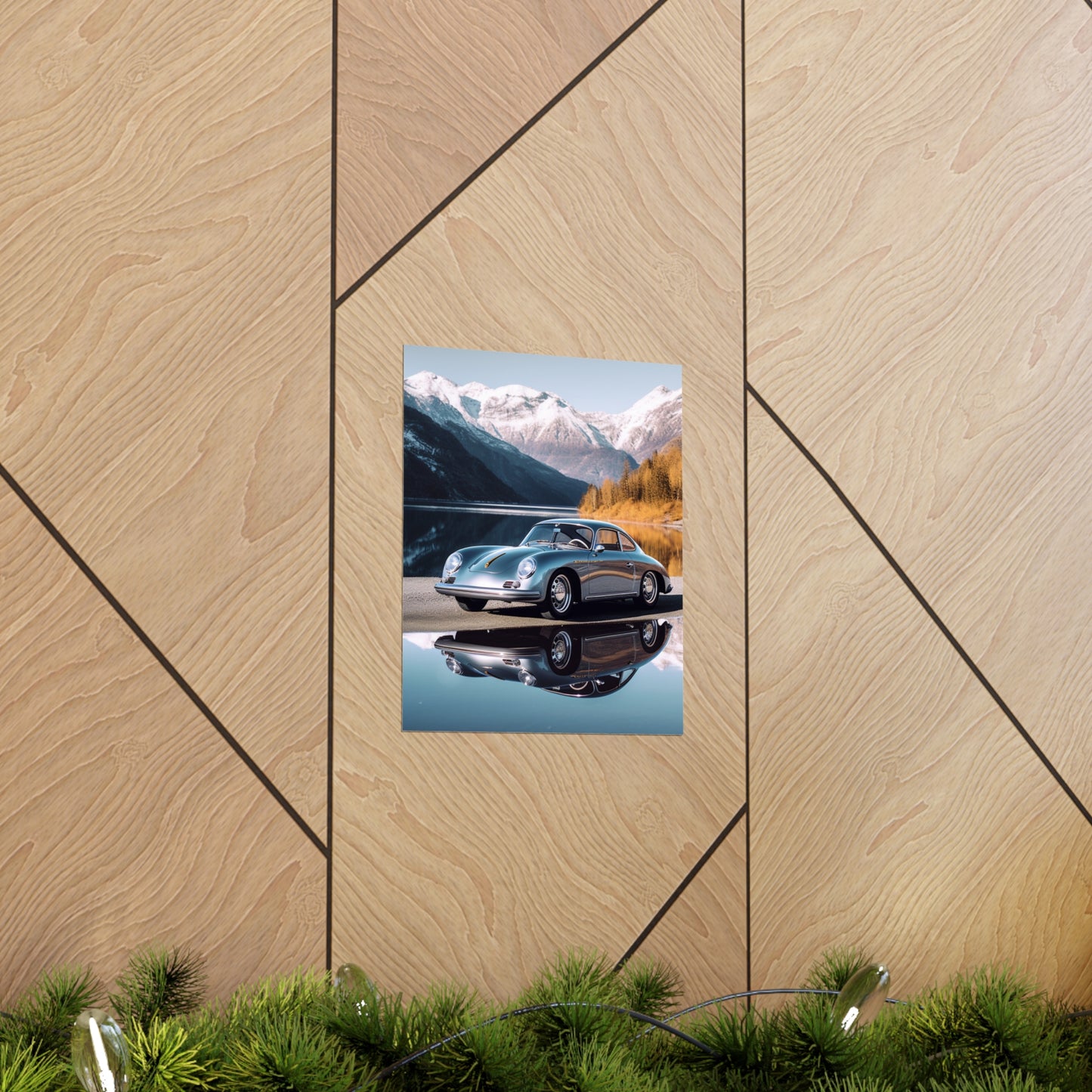 Premium Matte Vertical Posters Porsche Lake 1