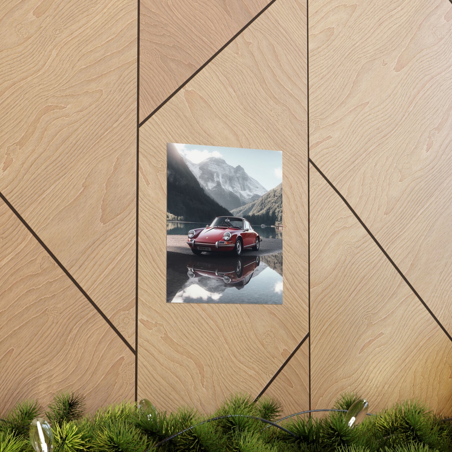 Premium Matte Vertical Posters Porsche Lake 4