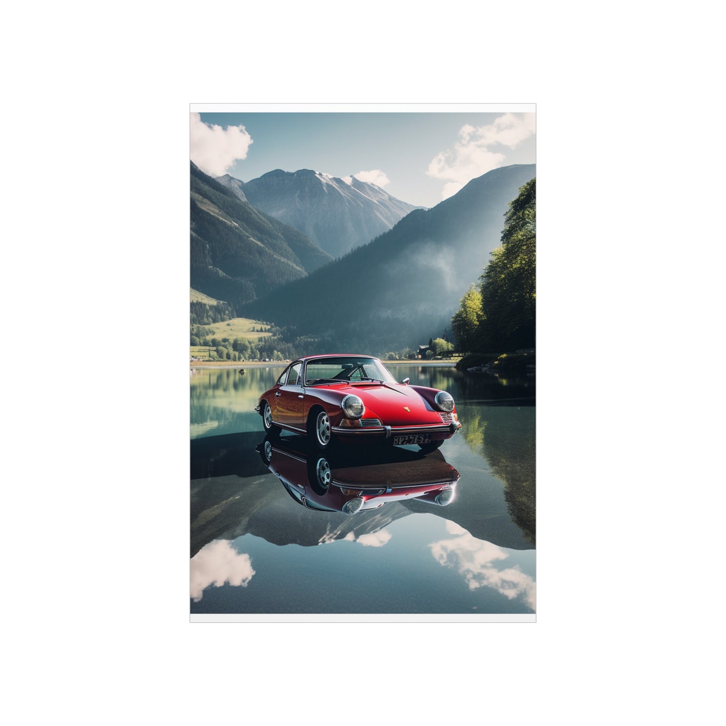 Premium Matte Vertical Posters Porsche Lake 3