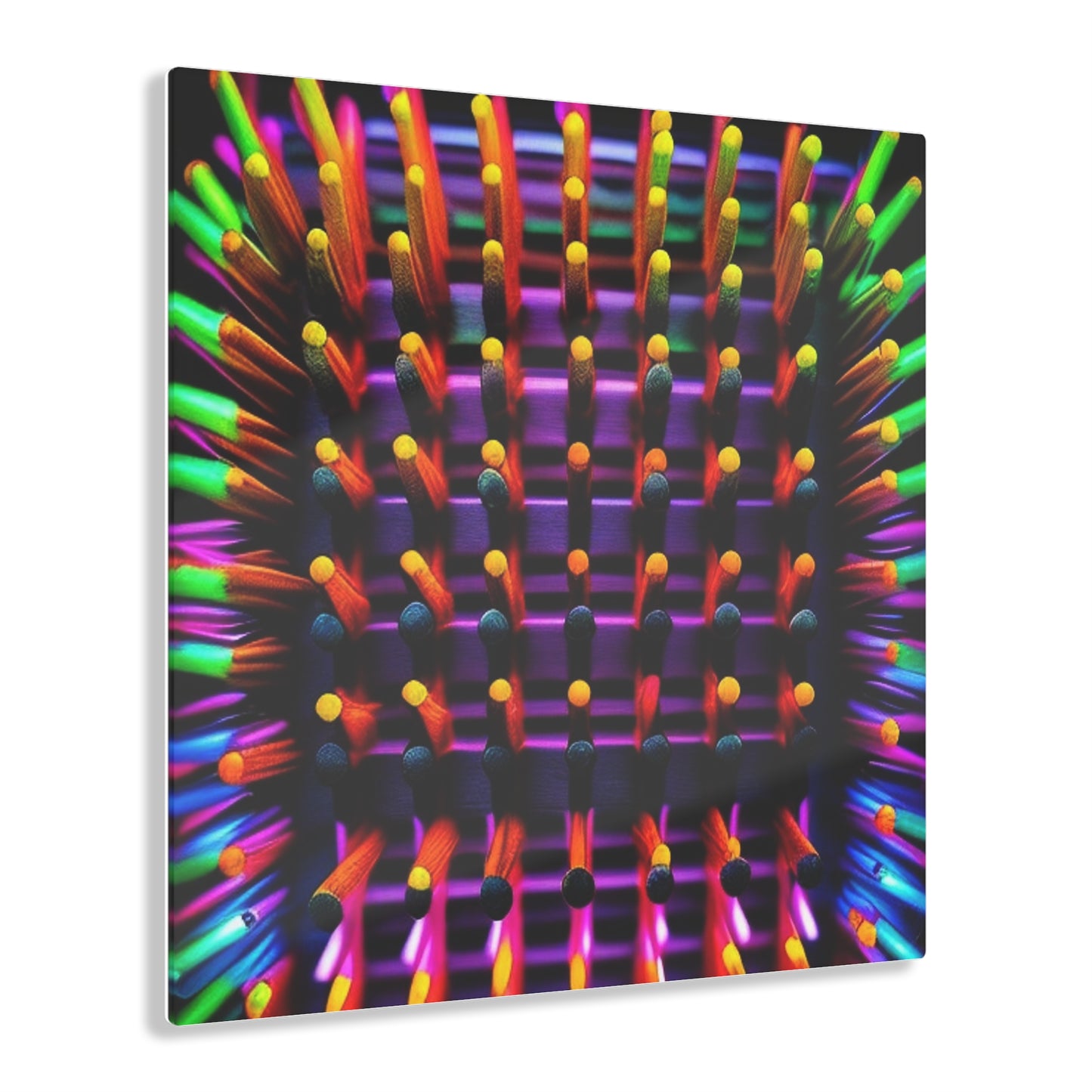 Acrylic Prints Macro Cactus neon square 2