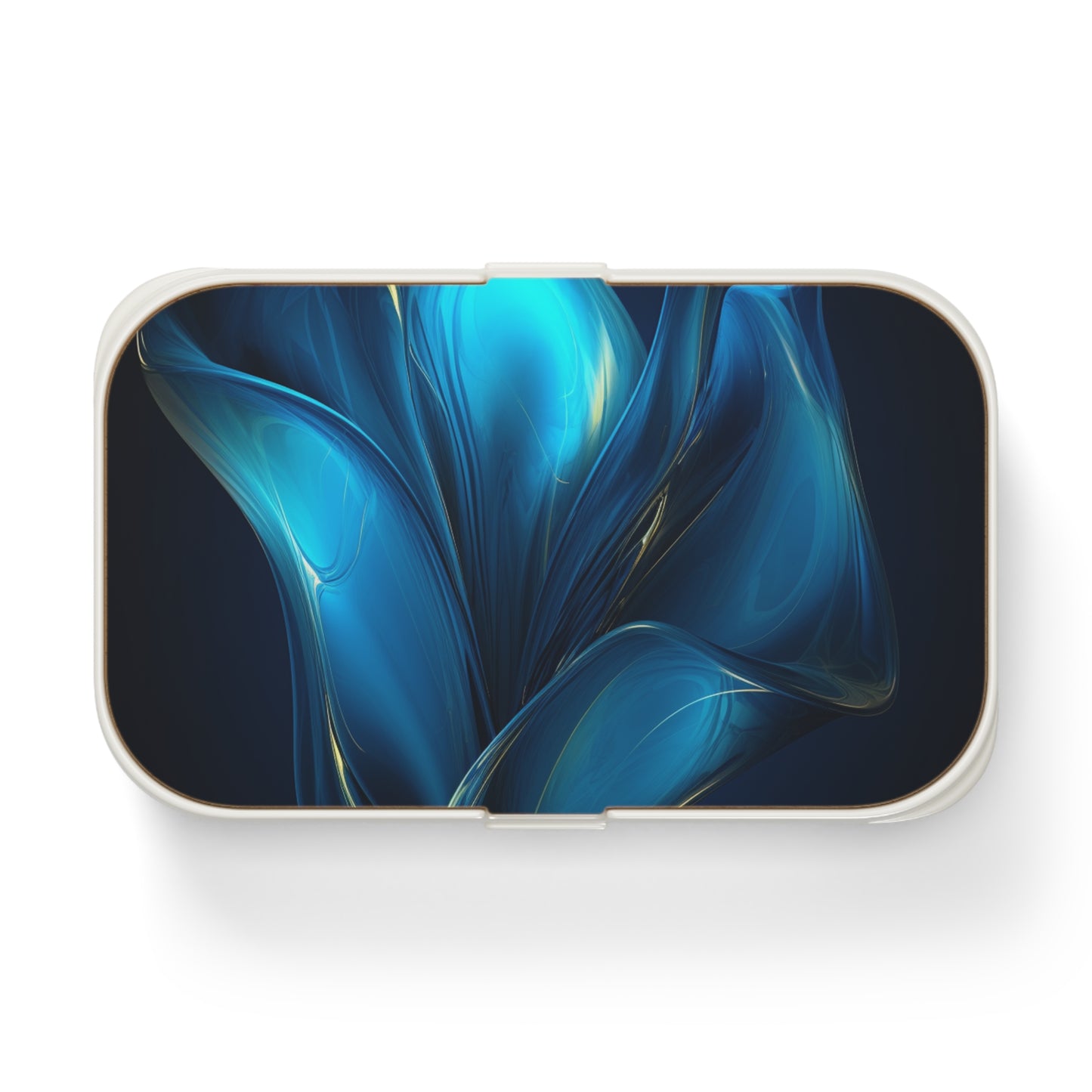 Bento Lunch Box Abstract Blue Tulip 2