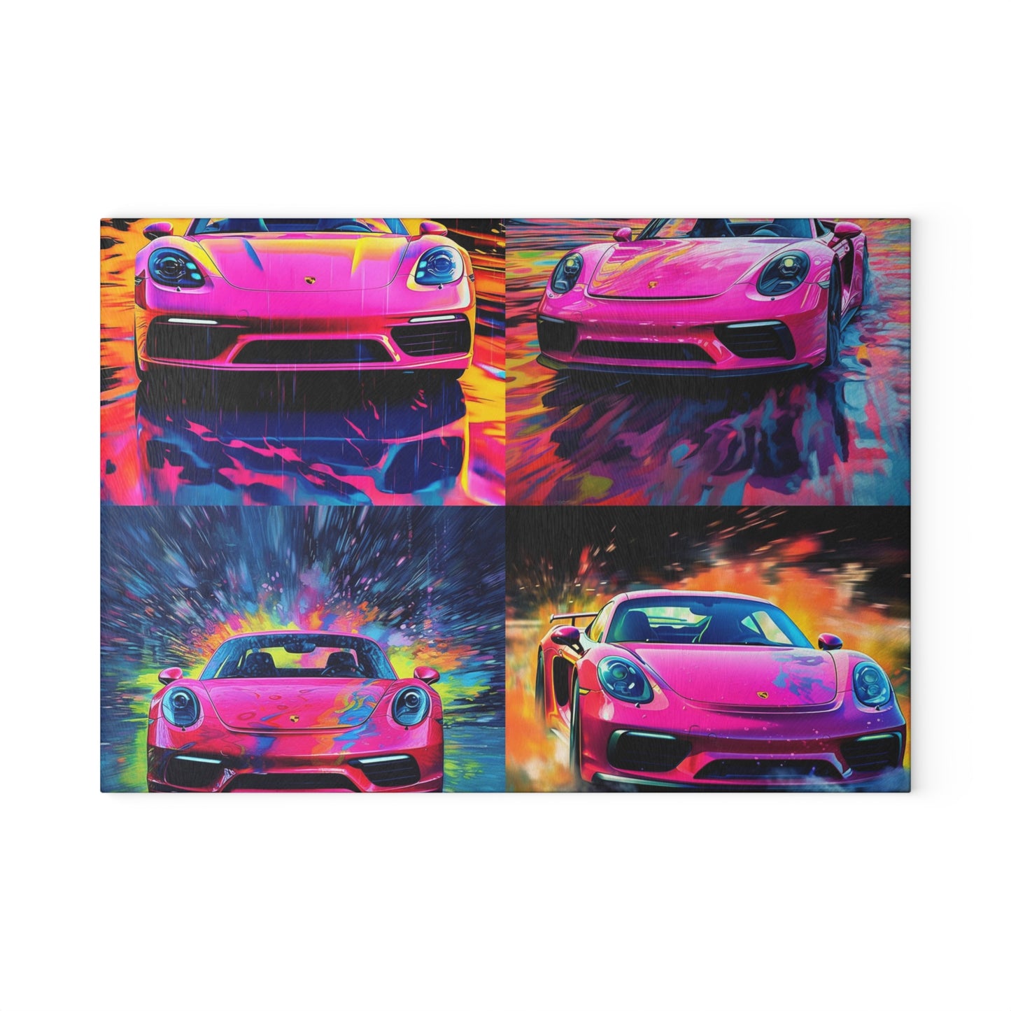 Glass Cutting Board Pink Porsche water fusion 5