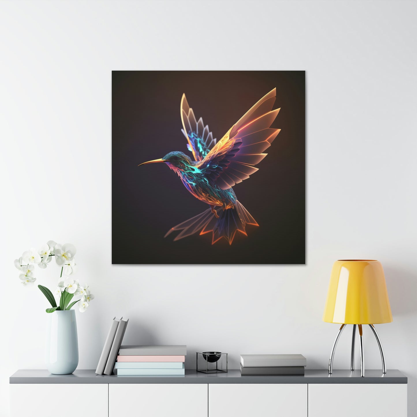 hummingbird glass florescent glow