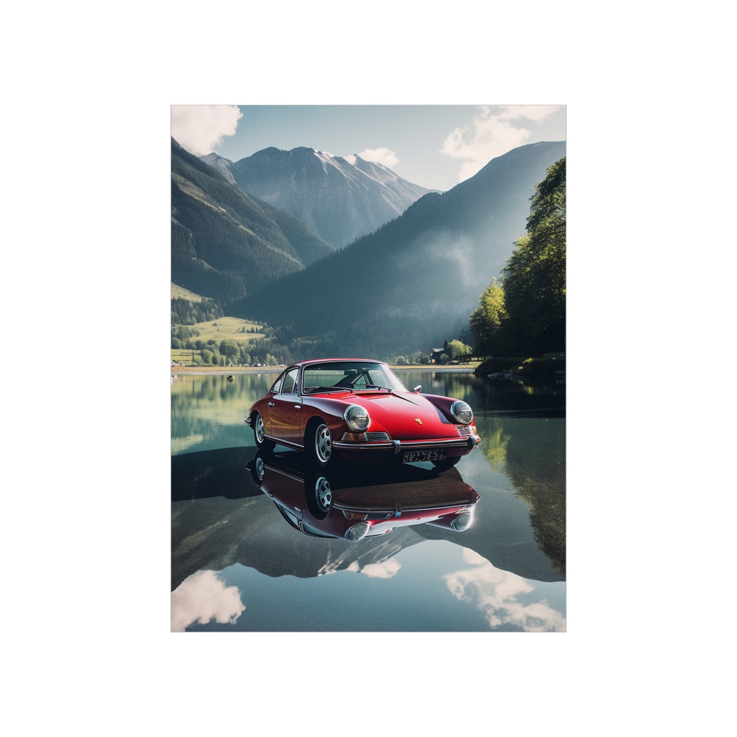 Premium Matte Vertical Posters Porsche Lake 3