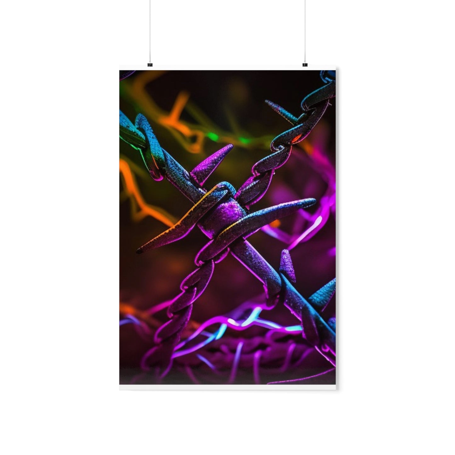 Premium Matte Vertical Posters Macro Neon Barb 4