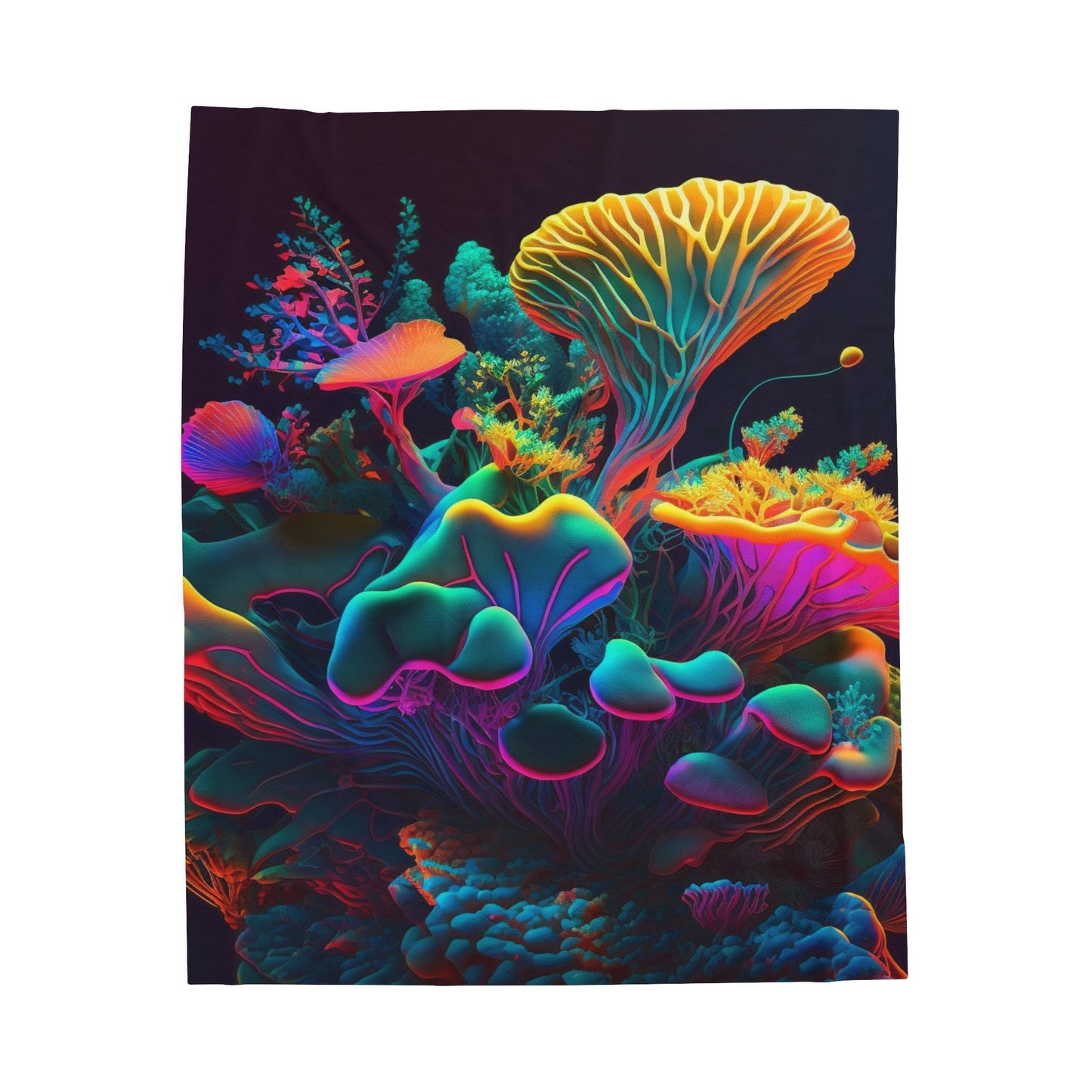 Velveteen Plush Blanket Macro Coral Reef 1