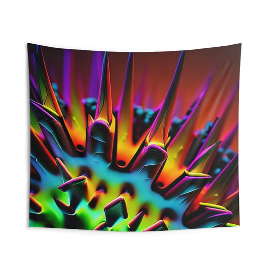 Indoor Wall Tapestries  Macro Neon Spike 4