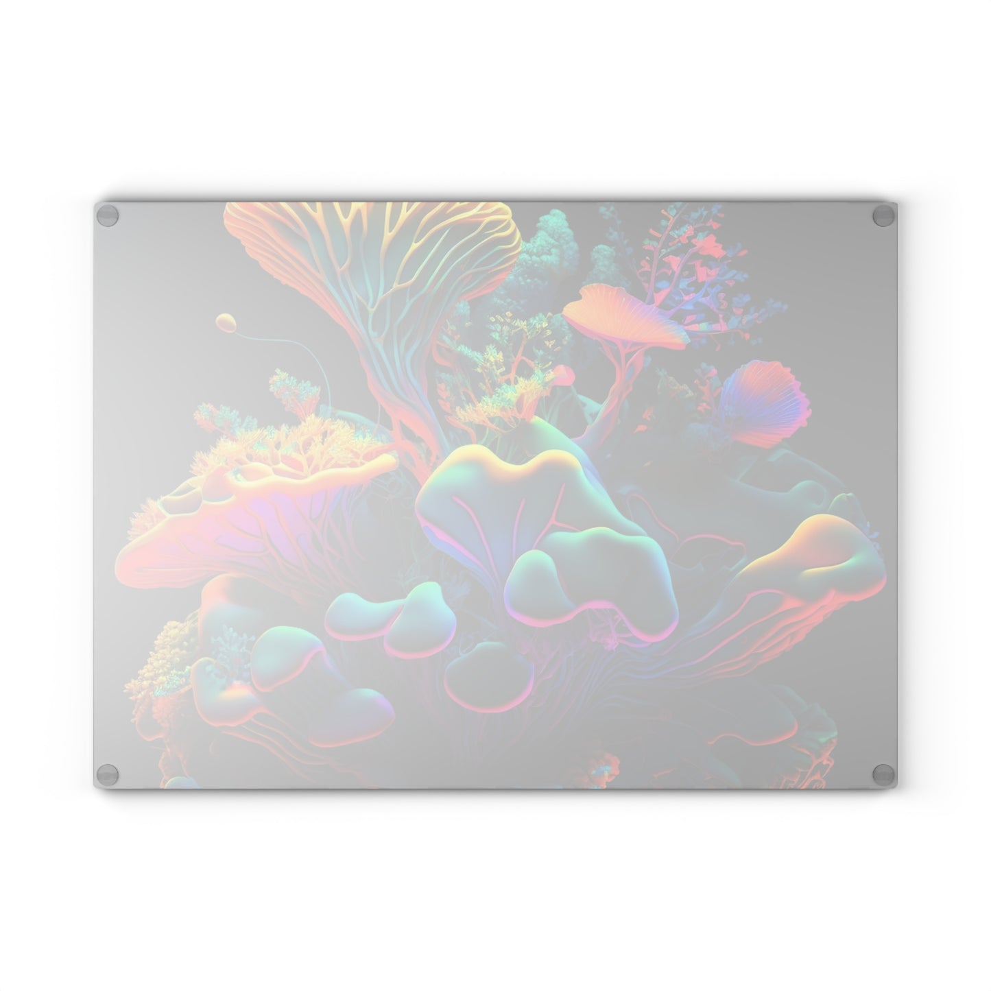 Glass Cutting Board Macro Coral Reef 1