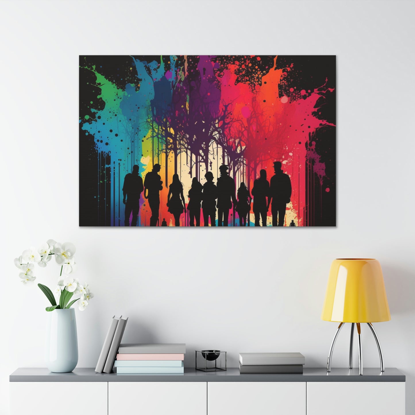 Canvas Gallery Wraps Silhouettes Color Party 2