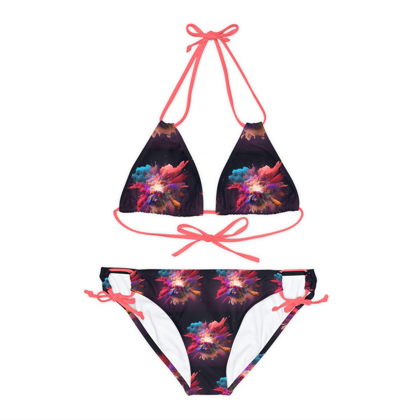 Strappy Bikini Set (AOP) color explosion 1