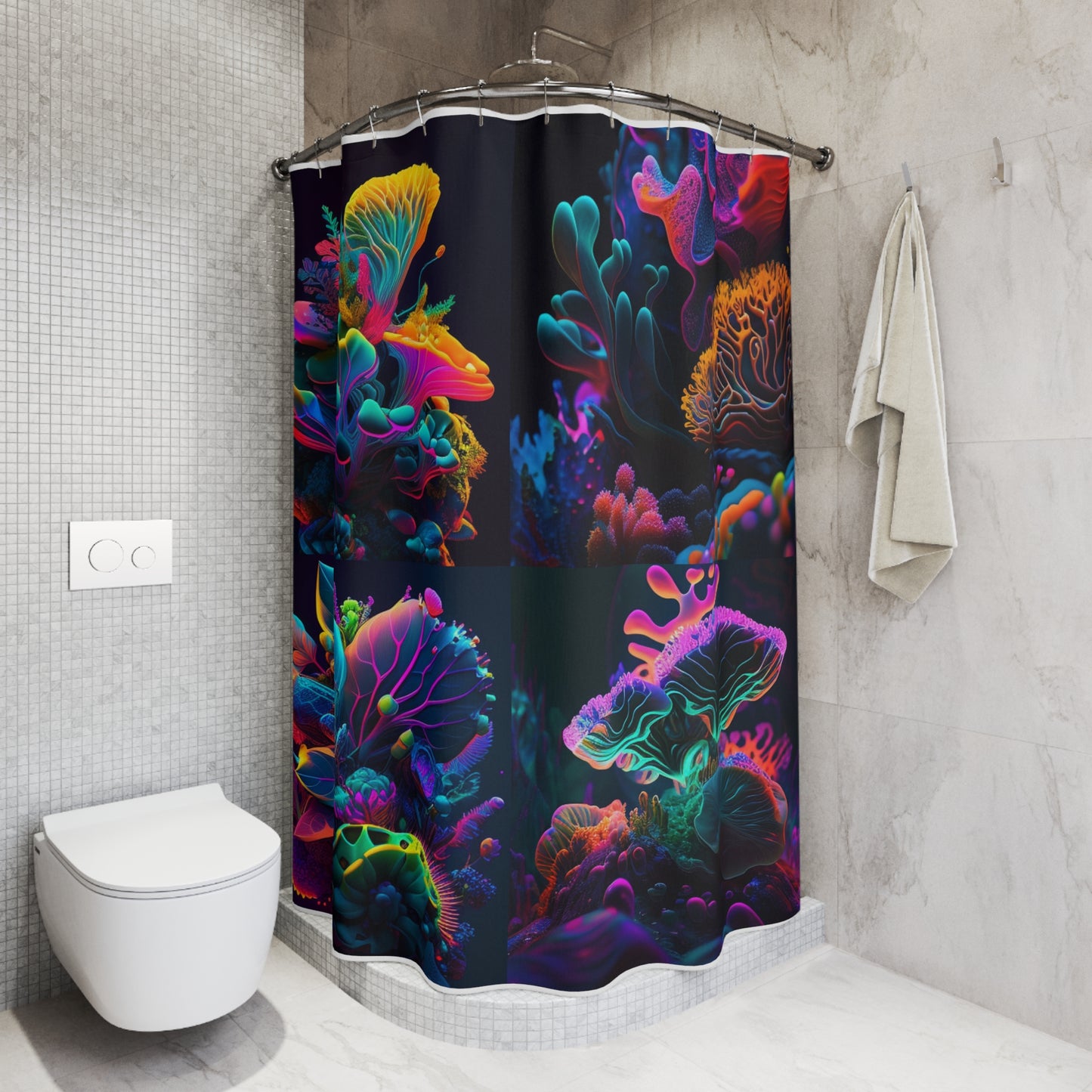 Polyester Shower Curtain Macro Coral Reef 5