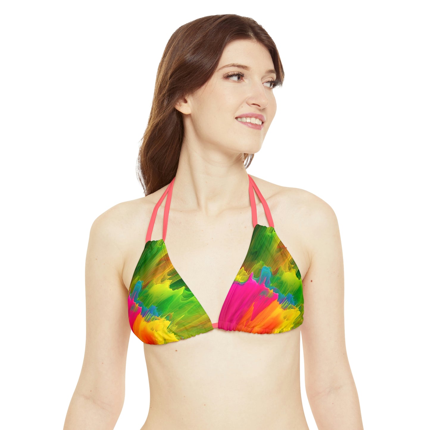 Strappy Bikini Set (AOP) neon fusion 1