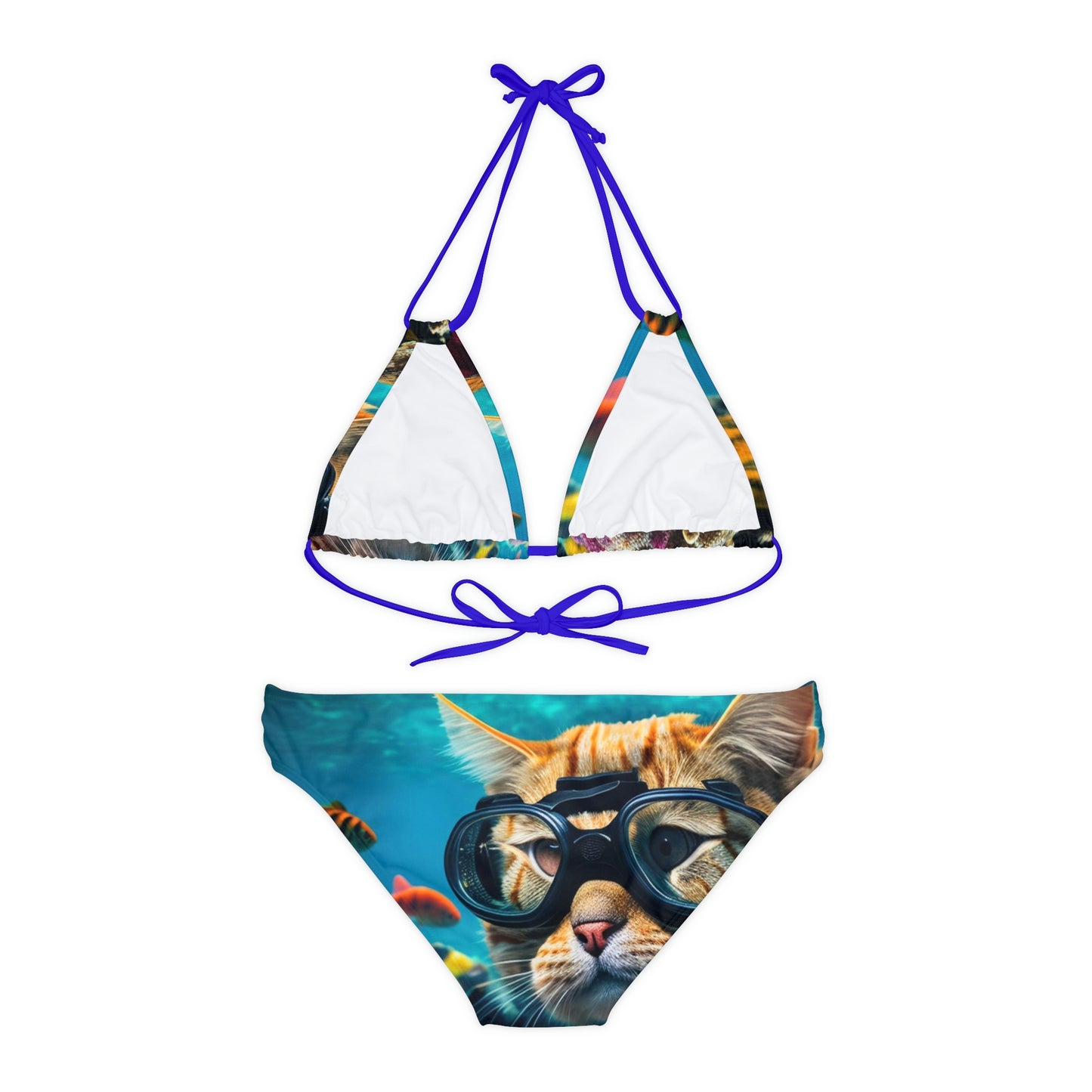 Strappy Bikini Set (AOP) Scuba Cat 3