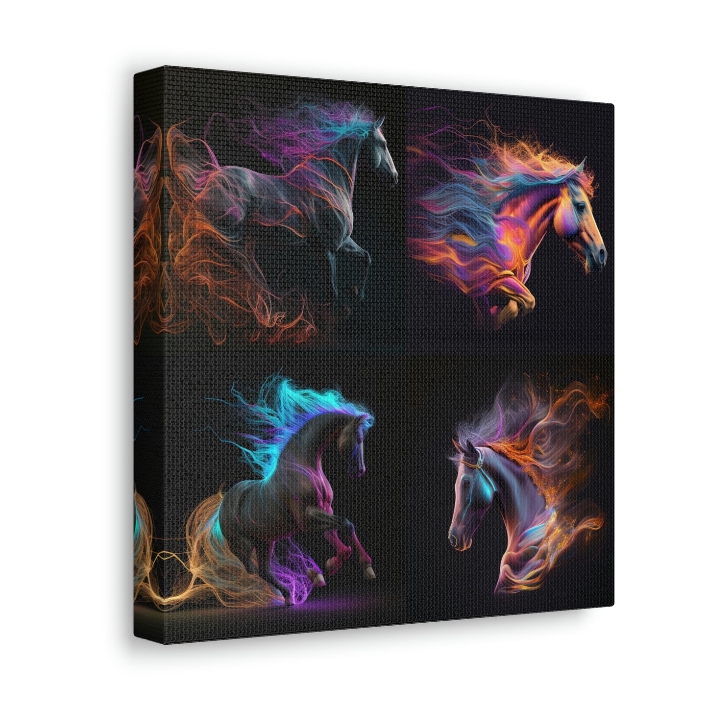 Canvas Gallery Wraps florescent horses mane 4 Pack