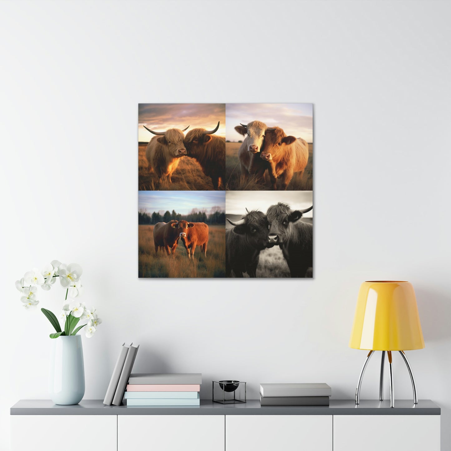 Canvas Gallery Wraps Cow Love 4 Pack