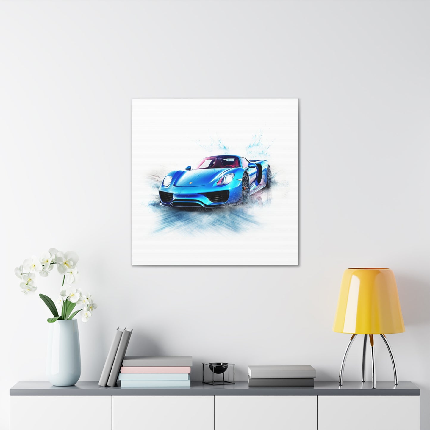 Canvas Gallery Wraps 918 Spyder with white background driving fast on water 1