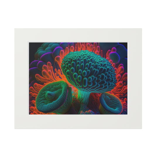 Fine Art Prints (Passepartout Paper Frame) Macro Reef Florescent 3