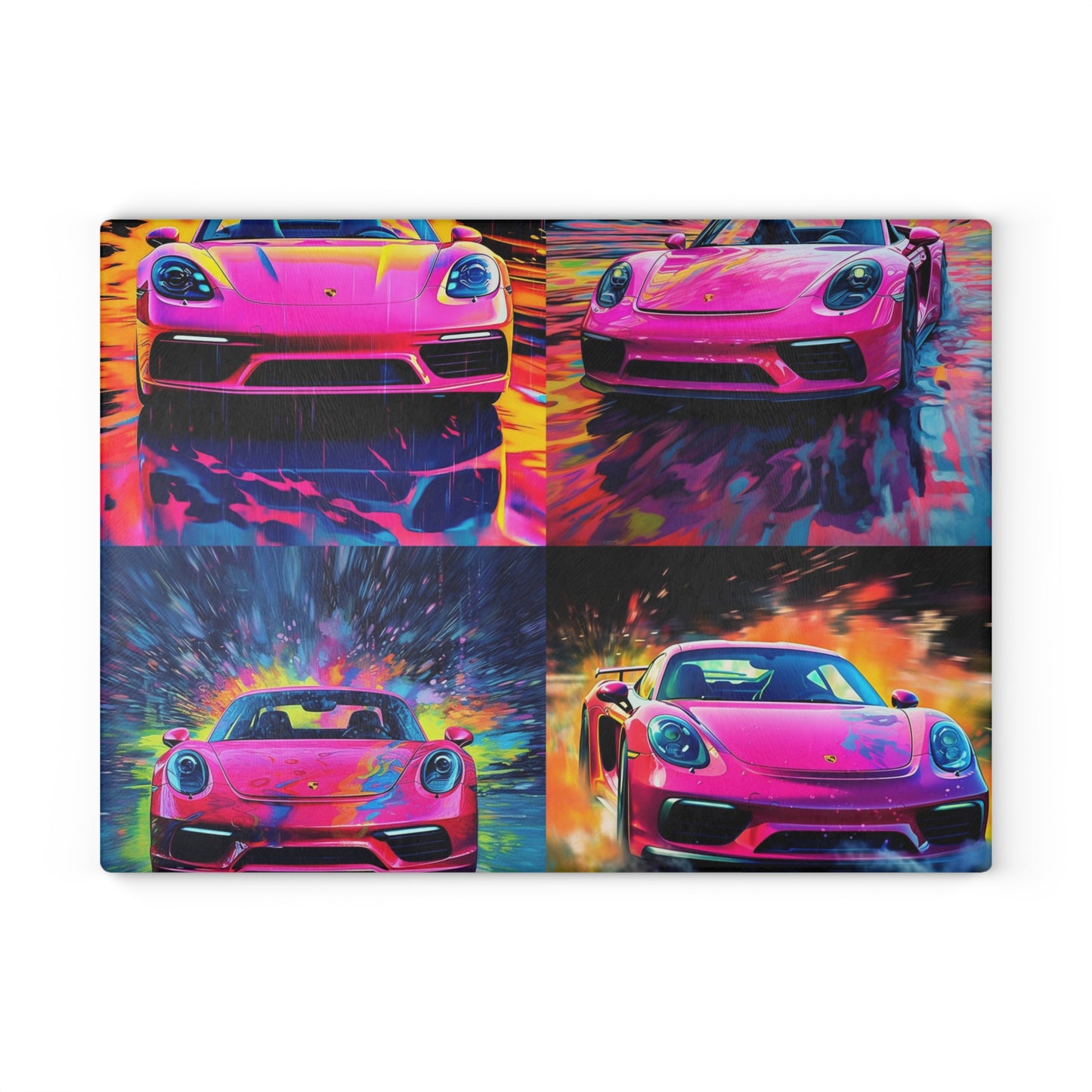 Glass Cutting Board Pink Porsche water fusion 5