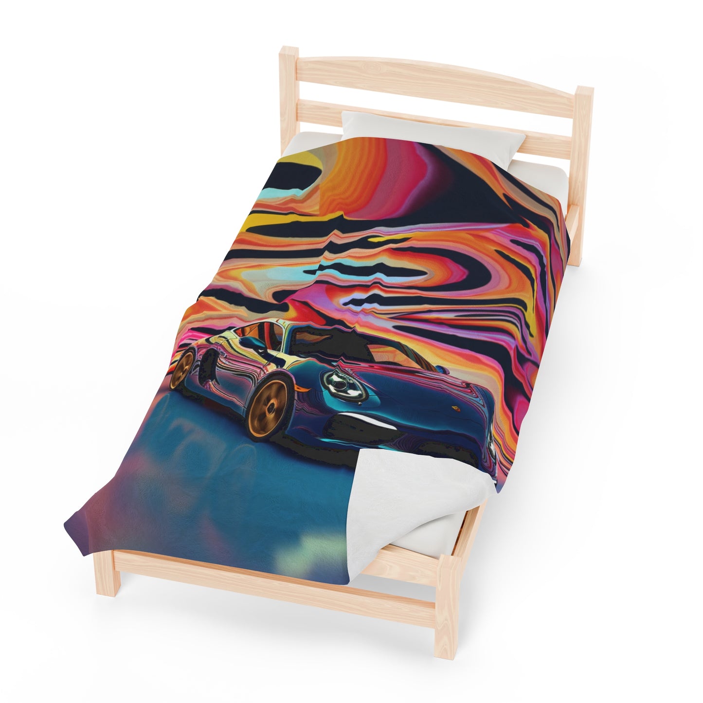 Velveteen Plush Blanket Porsche Water Fusion 2