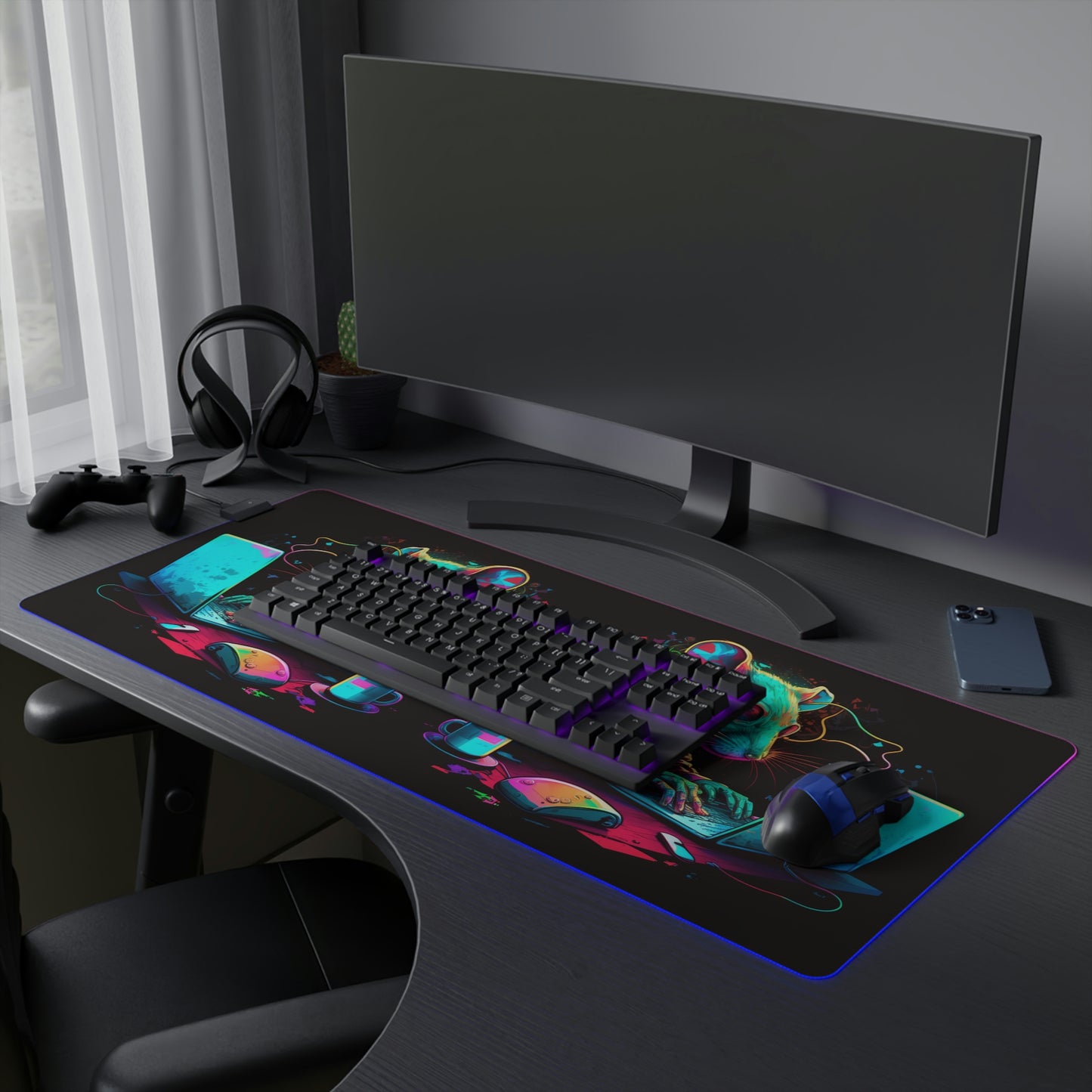 LED Gaming Mouse Pad Neon Mouse 3