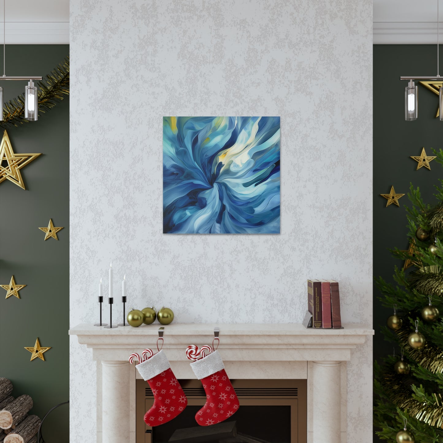 Canvas Gallery Wraps Blue Tluip Abstract 4