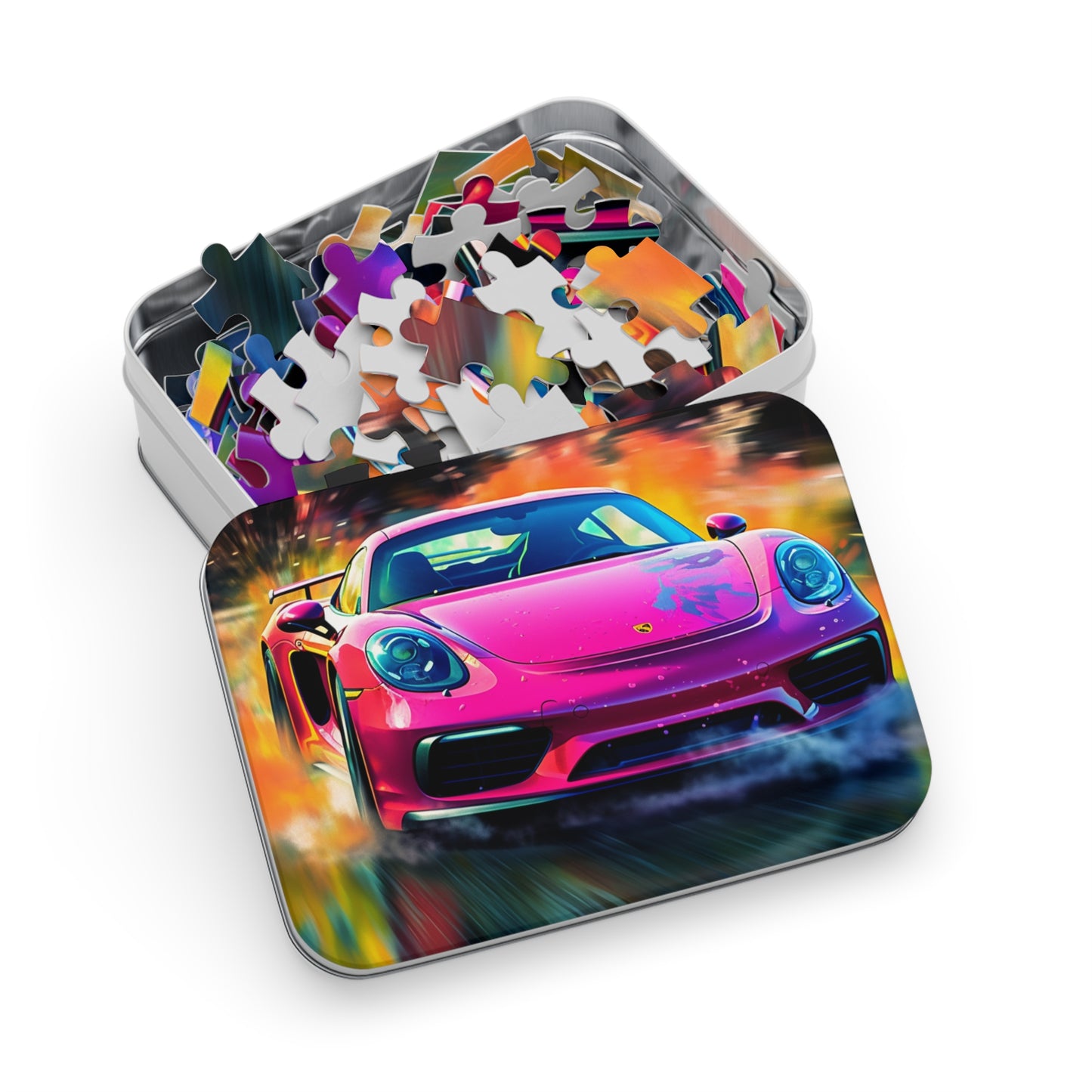 Jigsaw Puzzle (30, 110, 252, 500,1000-Piece) Pink Porsche water fusion 4