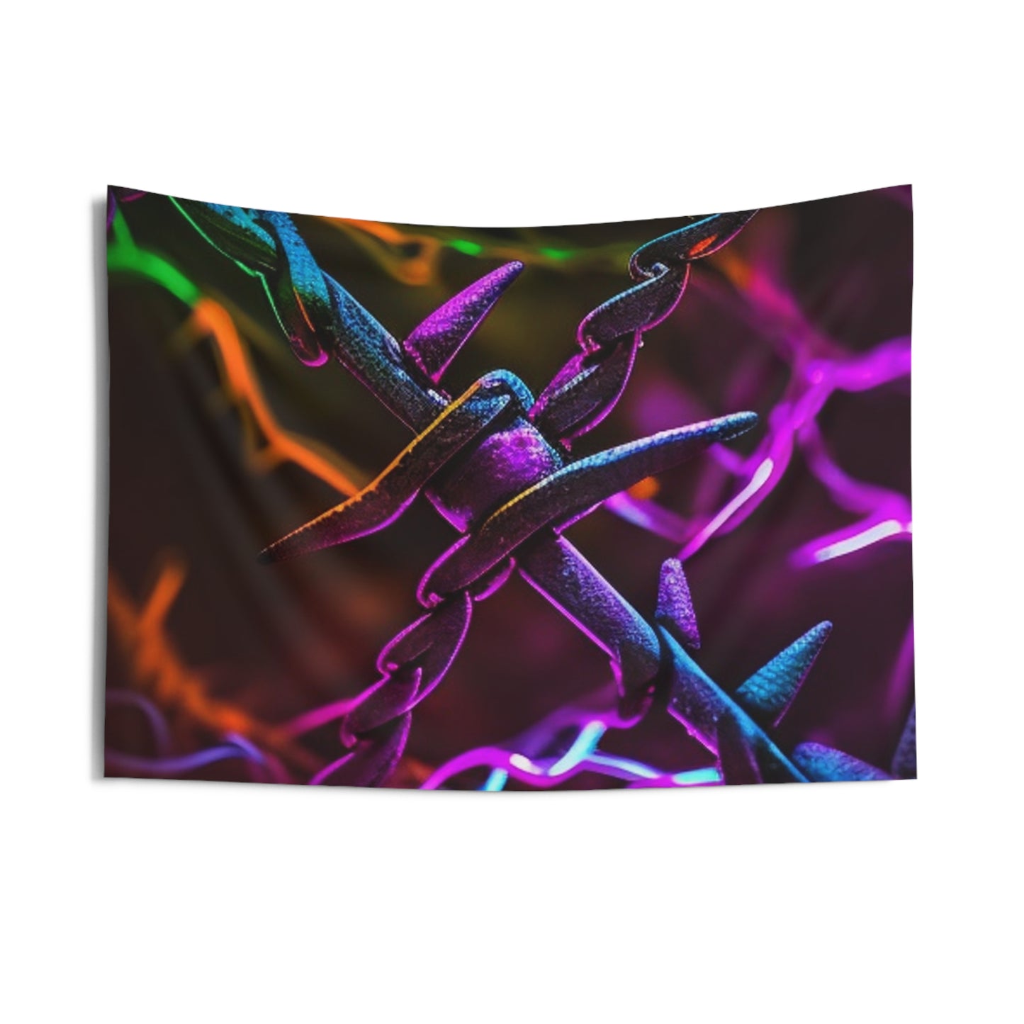 Indoor Wall Tapestries Macro Neon Barb 4