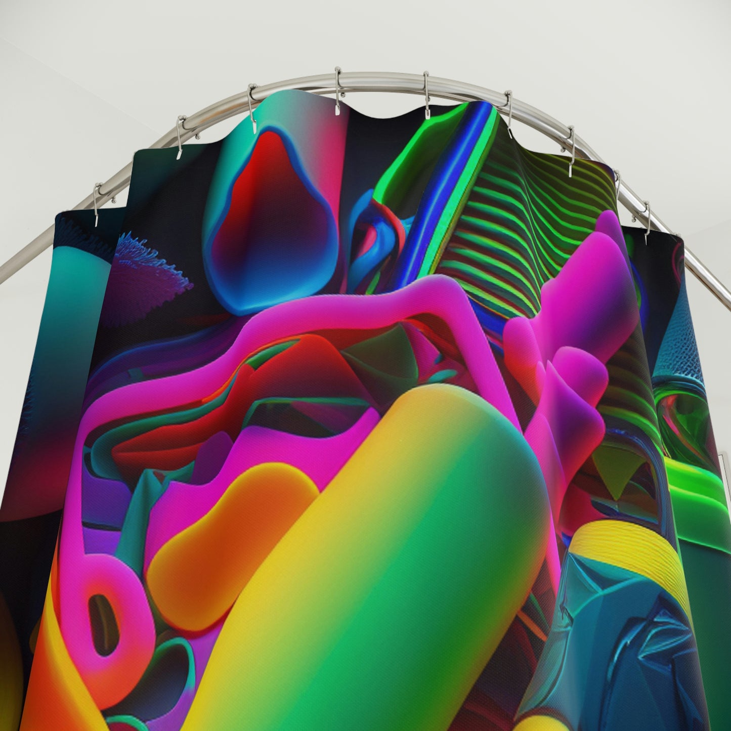 Polyester Shower Curtain neon glow 3