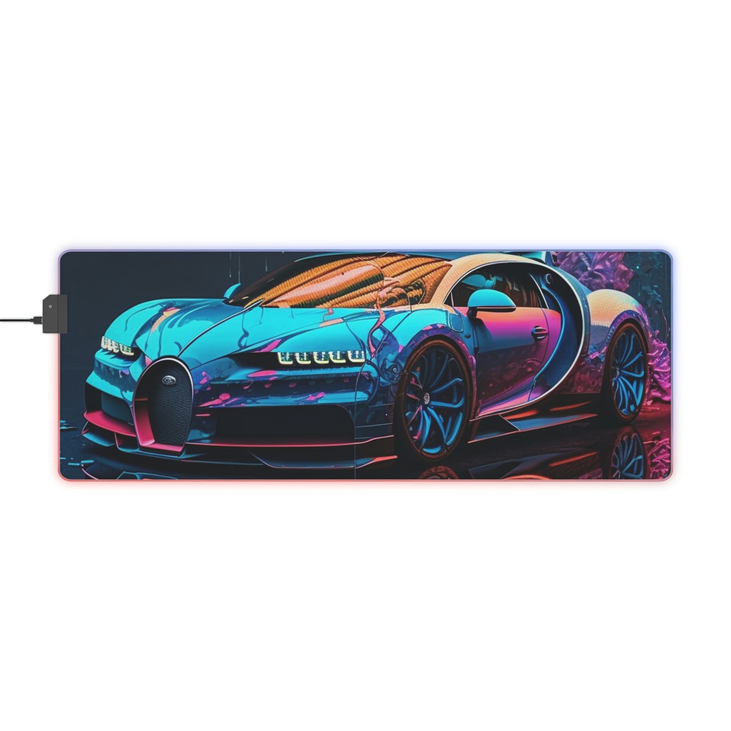LED Gaming Mouse Pad Bugatti Neon Chiron Super 4