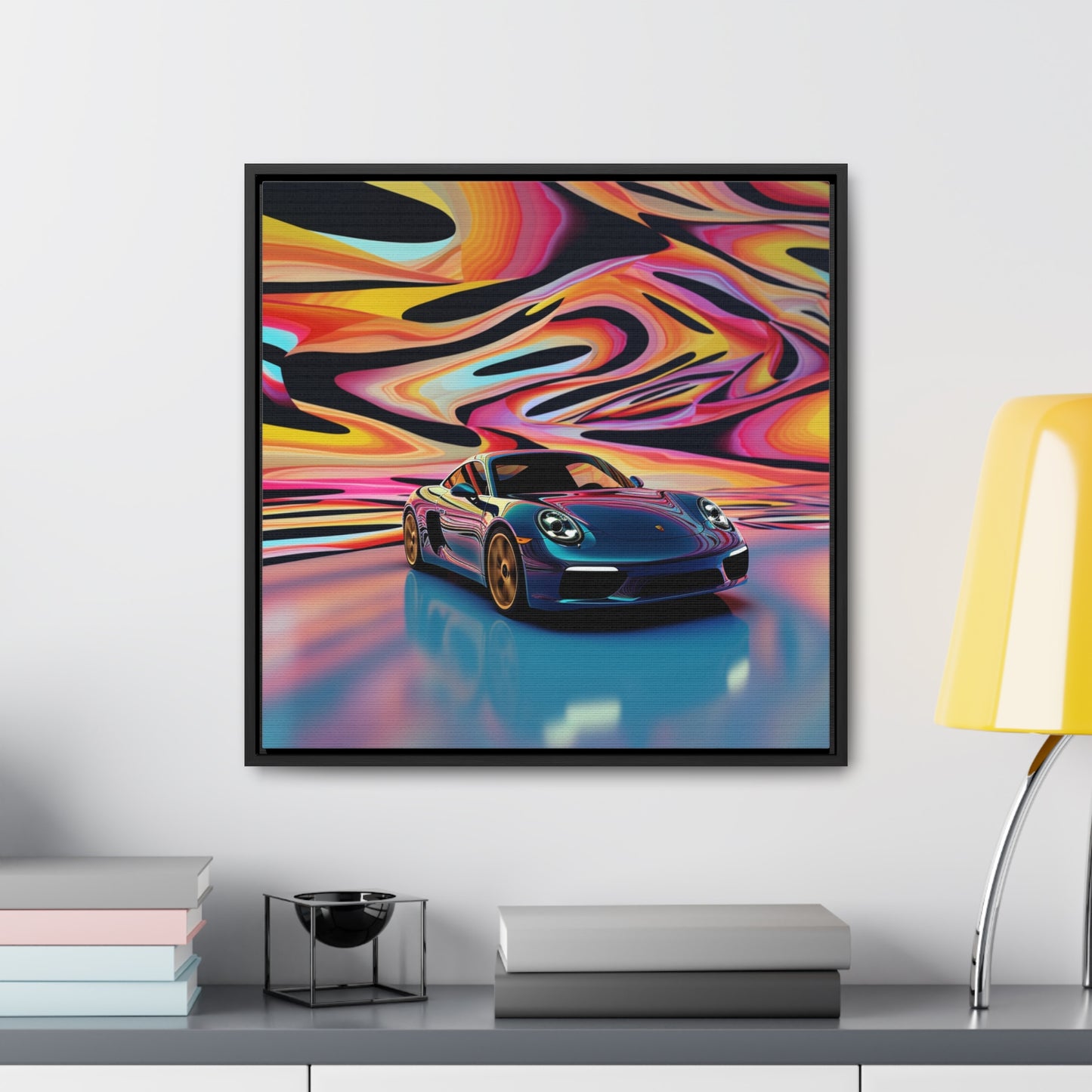 Gallery Canvas Wraps, Square Frame Porsche Water Fusion 2