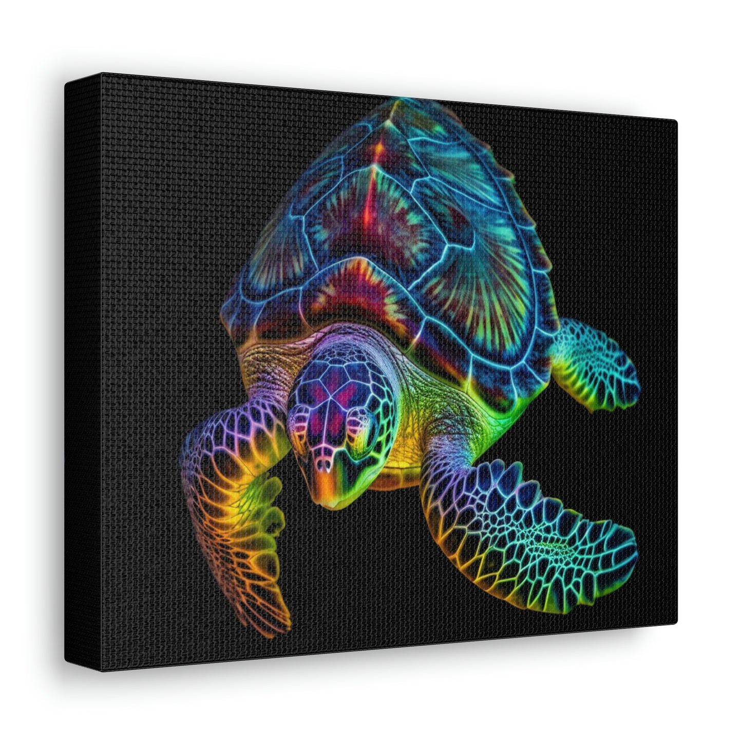 Canvas Gallery Wraps Neon Sea Turtle 1