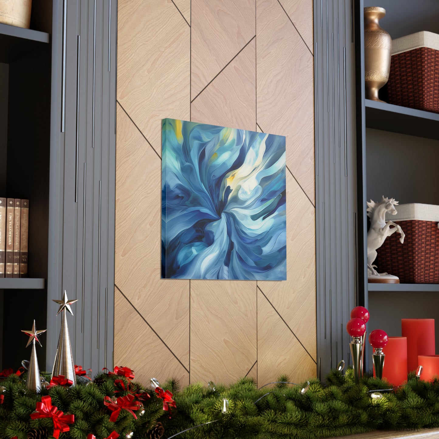 Canvas Gallery Wraps Blue Tluip Abstract 4