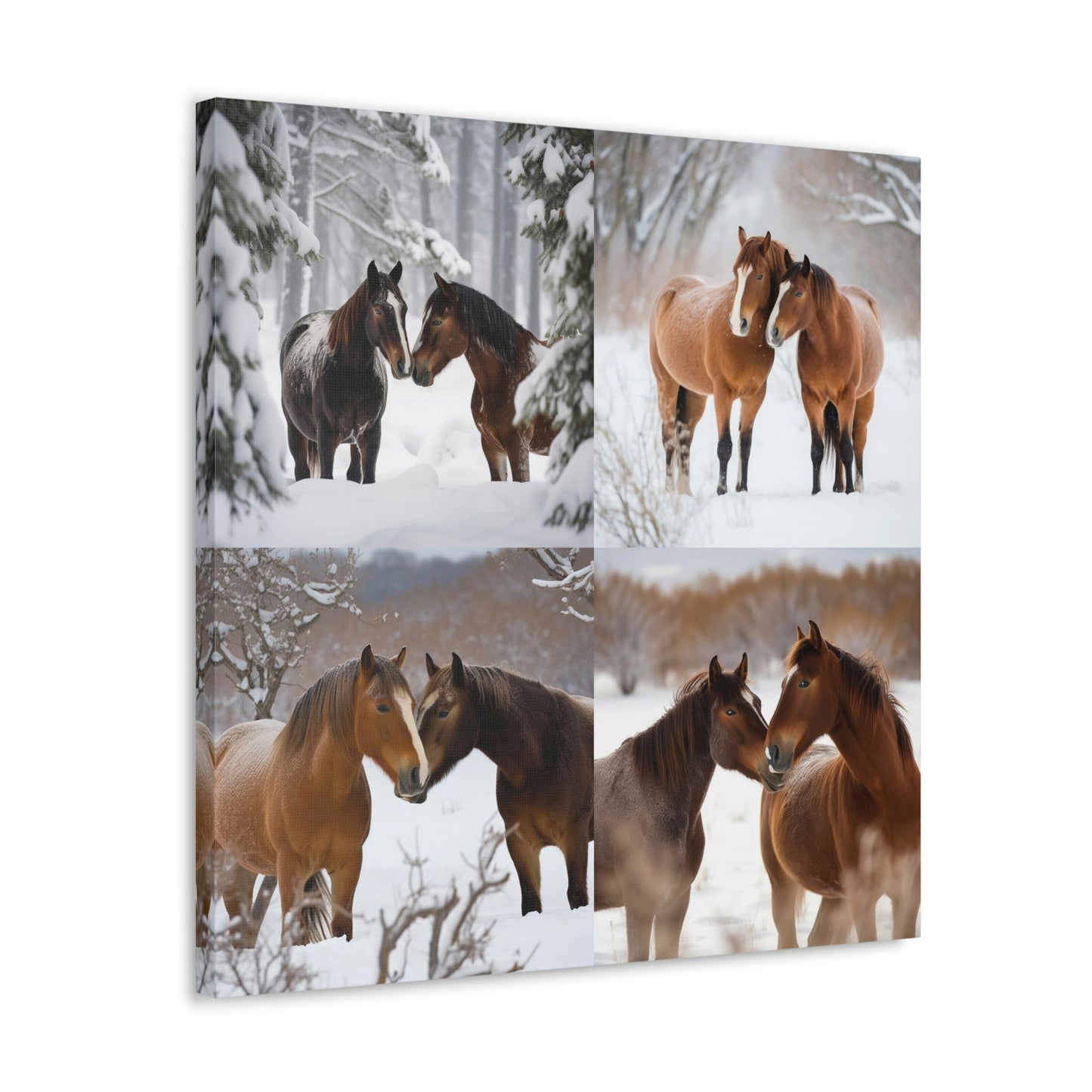 Canvas Gallery Wraps Horse Kiss 4 Pack