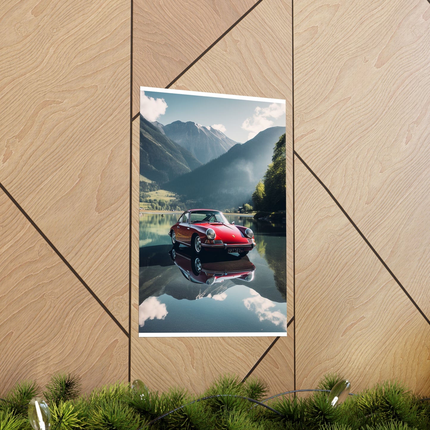 Premium Matte Vertical Posters Porsche Lake 3