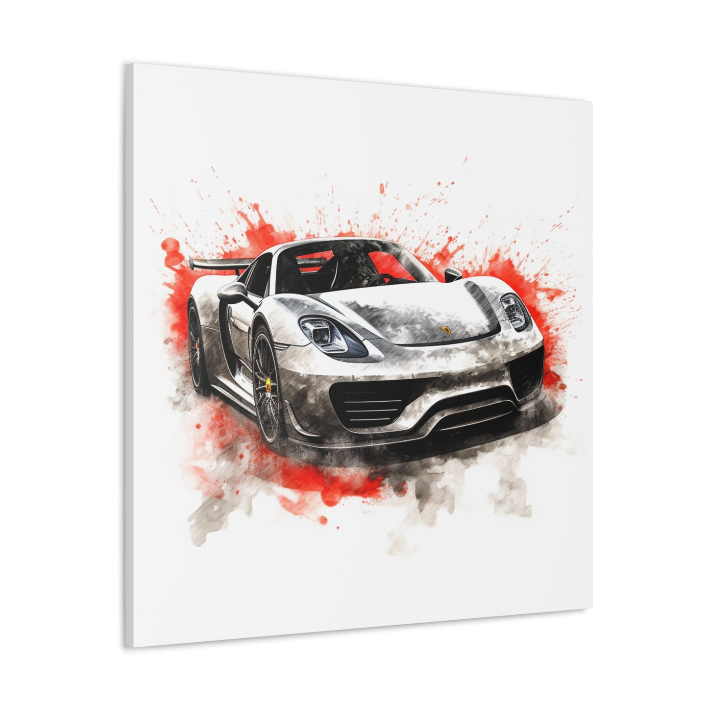 Canvas Gallery Wraps 918 Spyder white background driving fast with water splashing 4